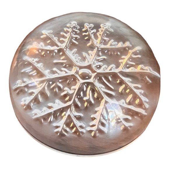 Vtg CRISTAL Clear Dome Leaded Crystal Snowflake Paper Weight 3 1/2" Made France - Picture 2 of 6